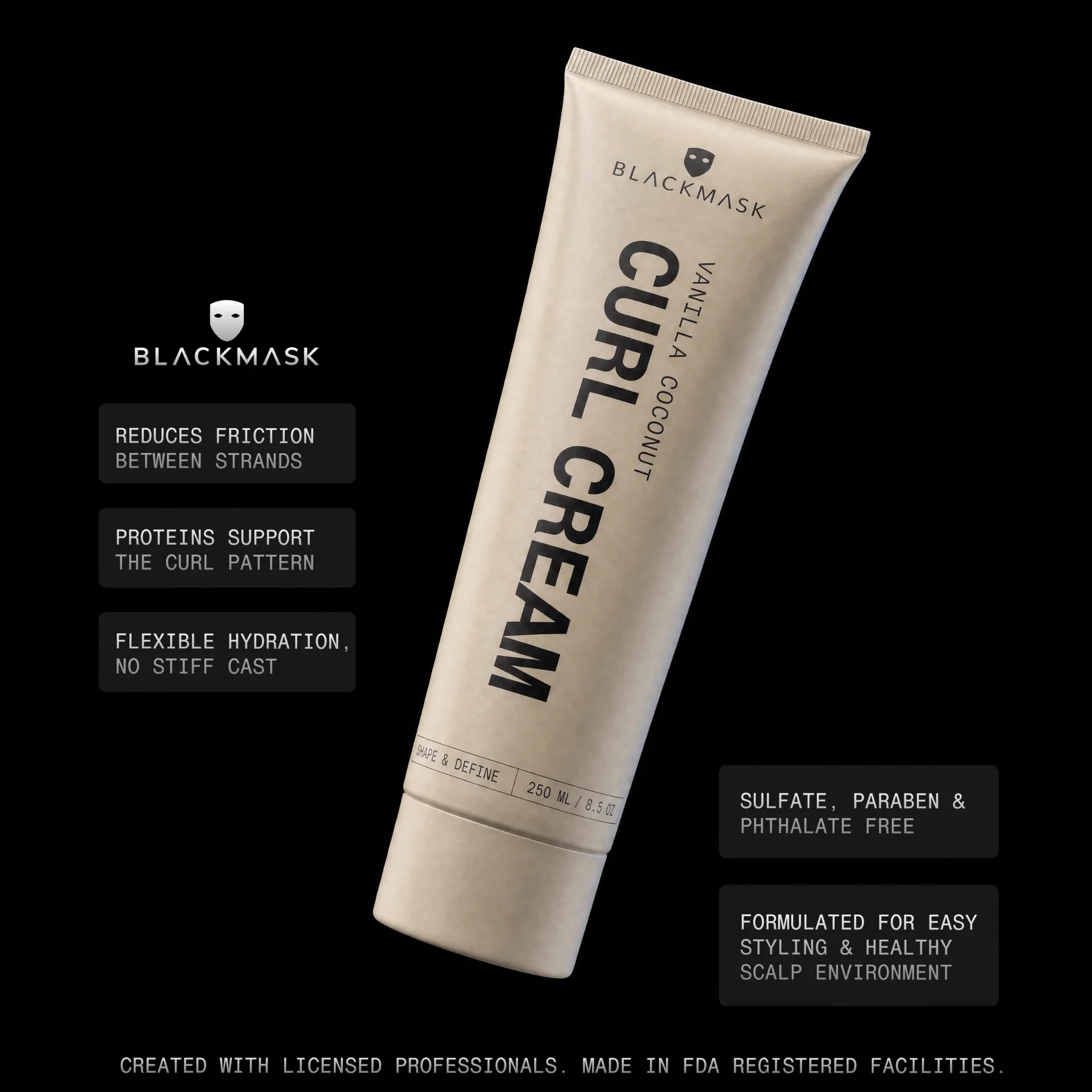 BLACKMASK Curl Cream key claims