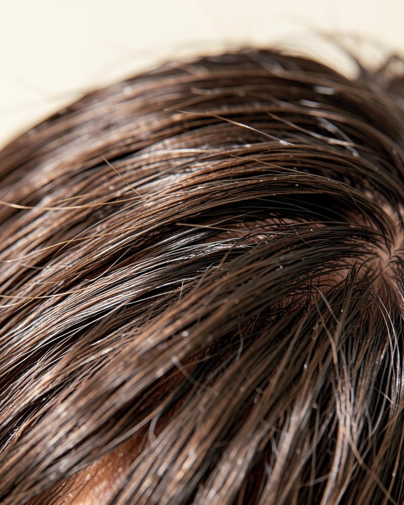 Textured men's hair texture close-up